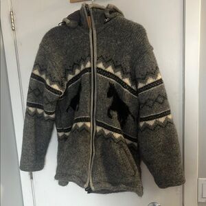 Cozy Gray Women’s Jacket with Horse Design